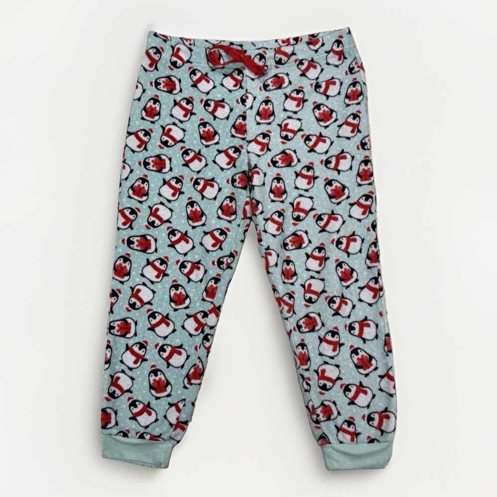 Secret Treasures Pajama Pants Women's XL Penguin Fleece Christmas Holiday Cozy